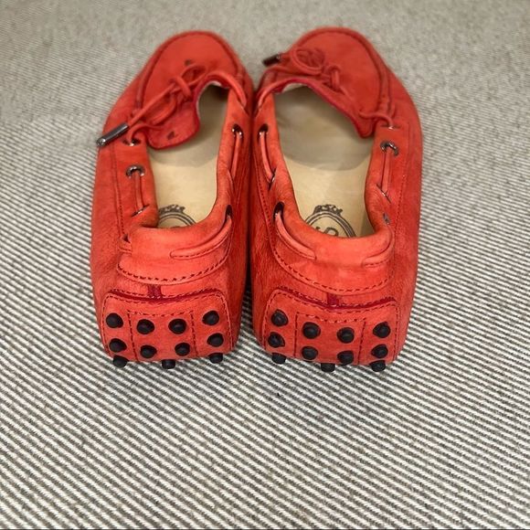 TOD’S Women’s Gommino Driving Shoes Rust Orange Size 38 - Picture 7 of 10